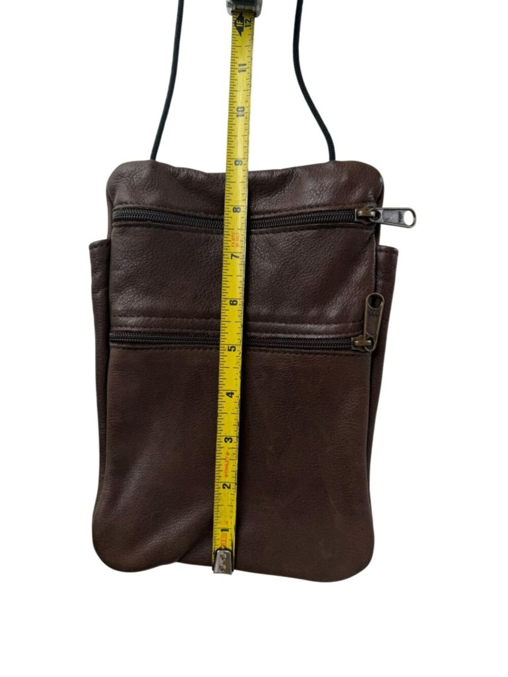 Mt Airy Leathers Brown Soft Leather Bag Multi Pocket Purse - Picture 10 of 13